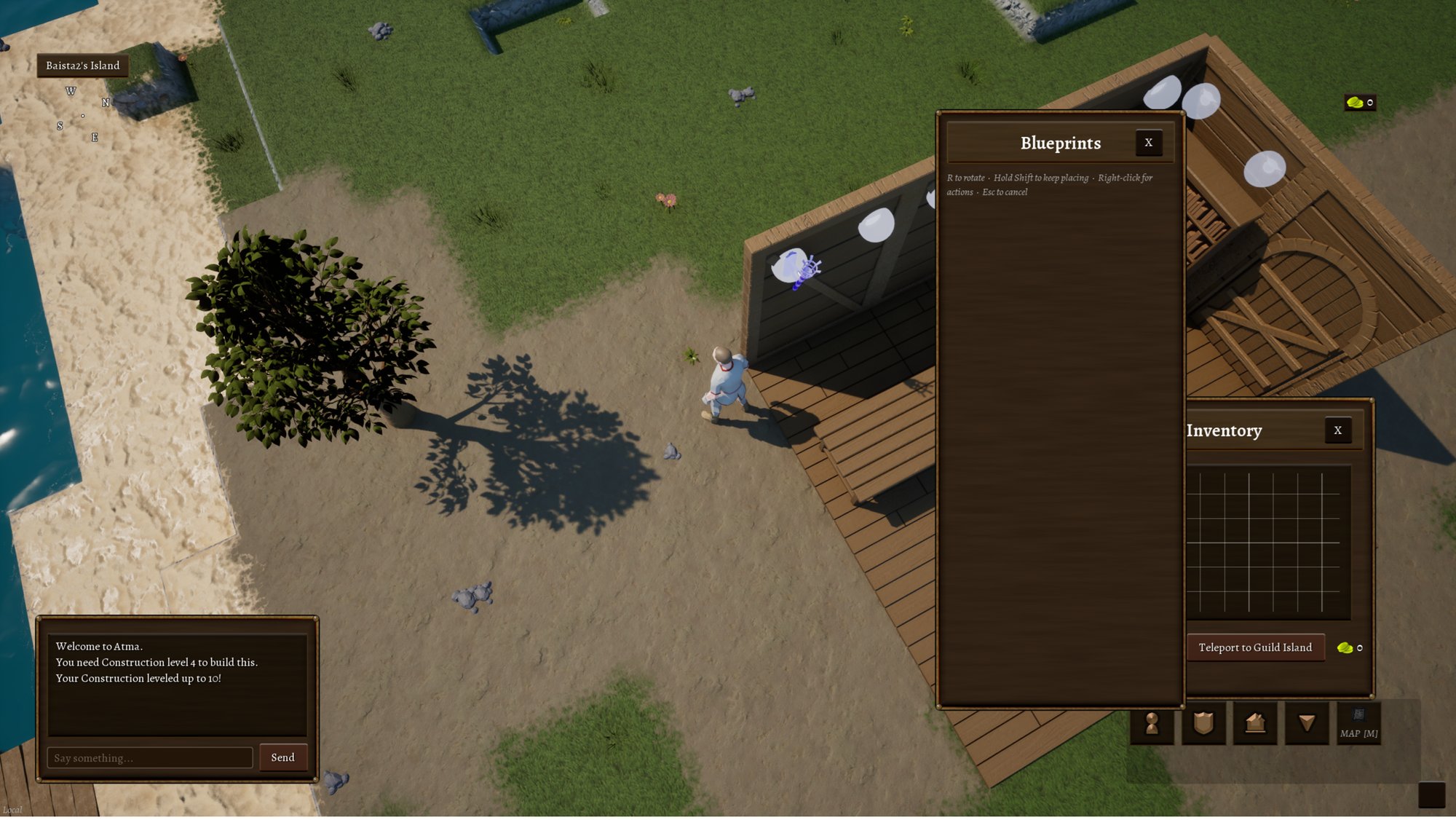 The player previews a wall torch, an attachment type item, being placed onto a wall with the proper slot